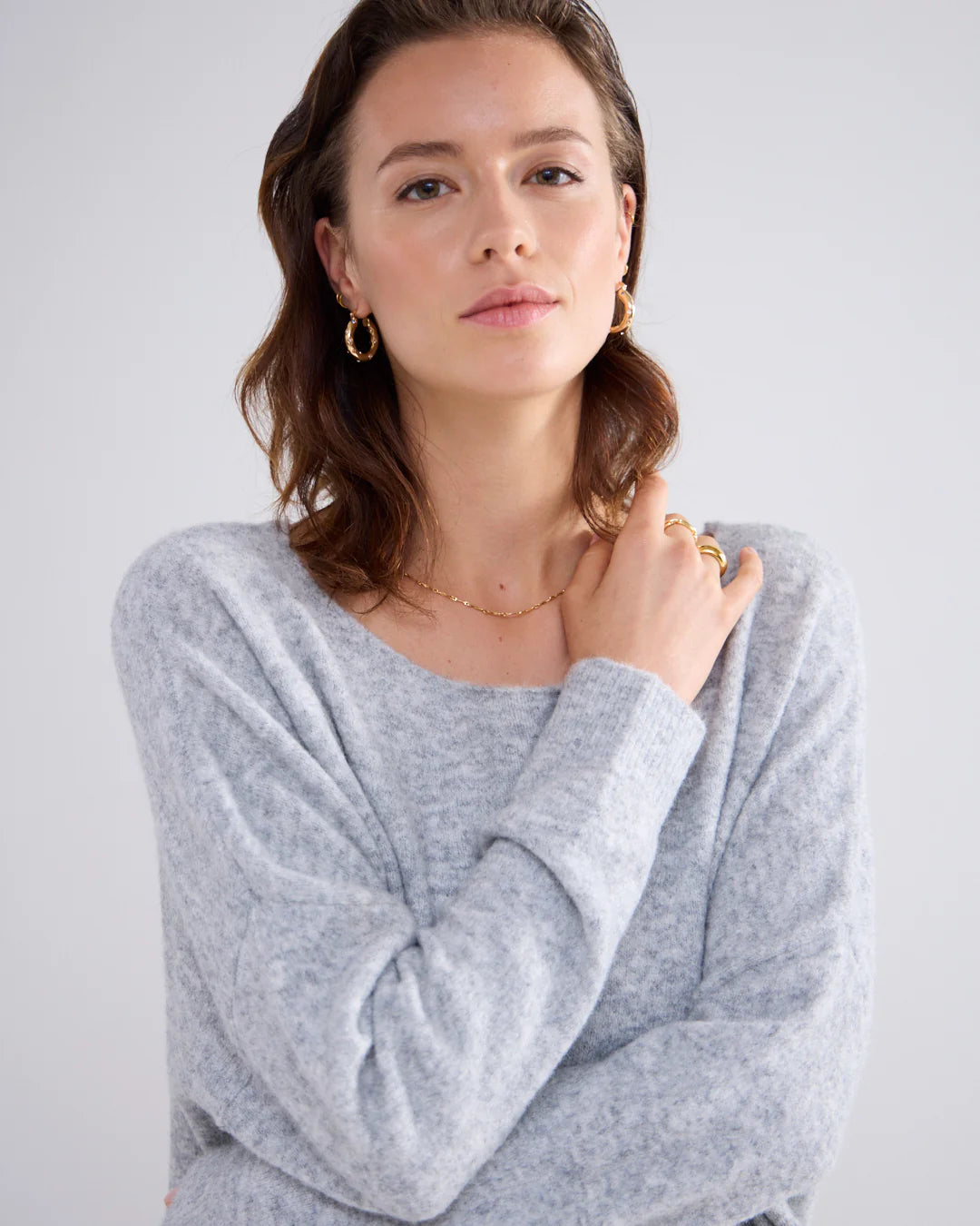 Summum Boat Neck Sweater - Mist