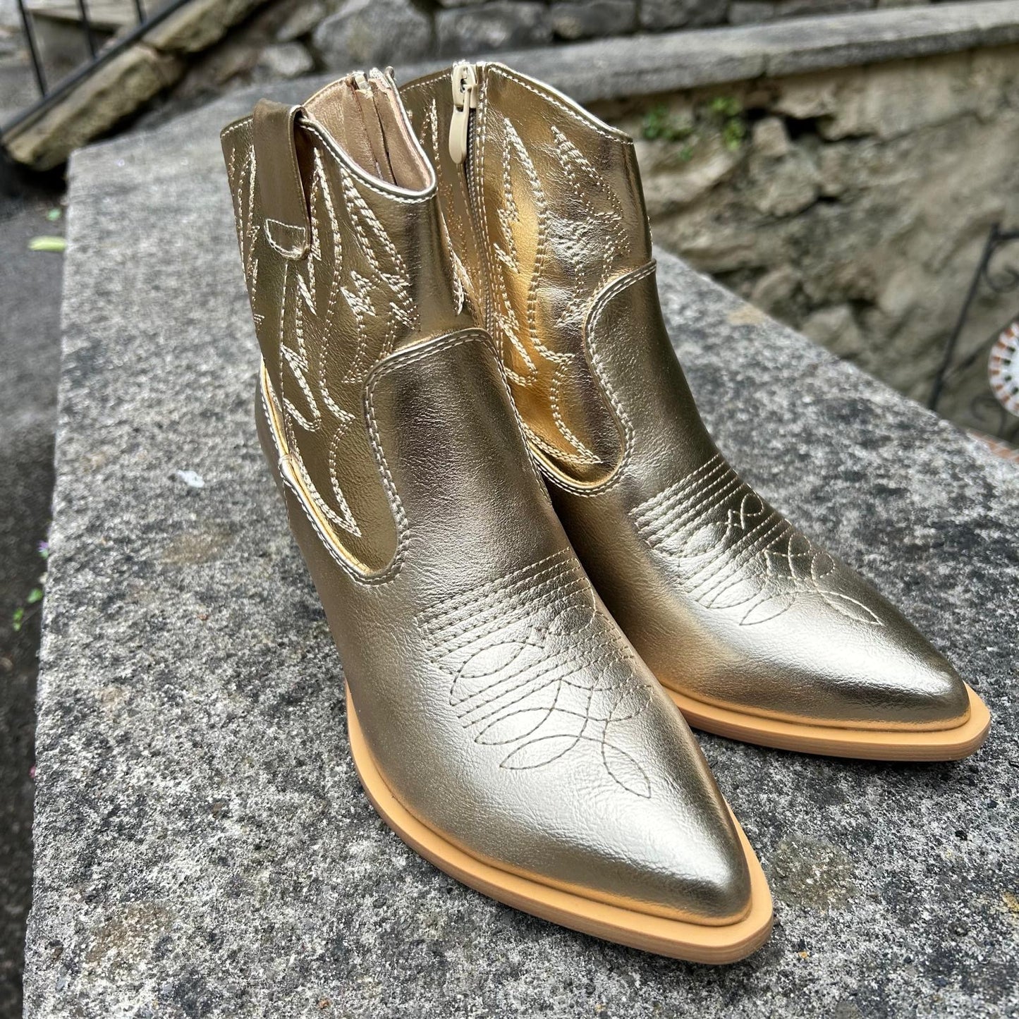 Western boots (short) -gold