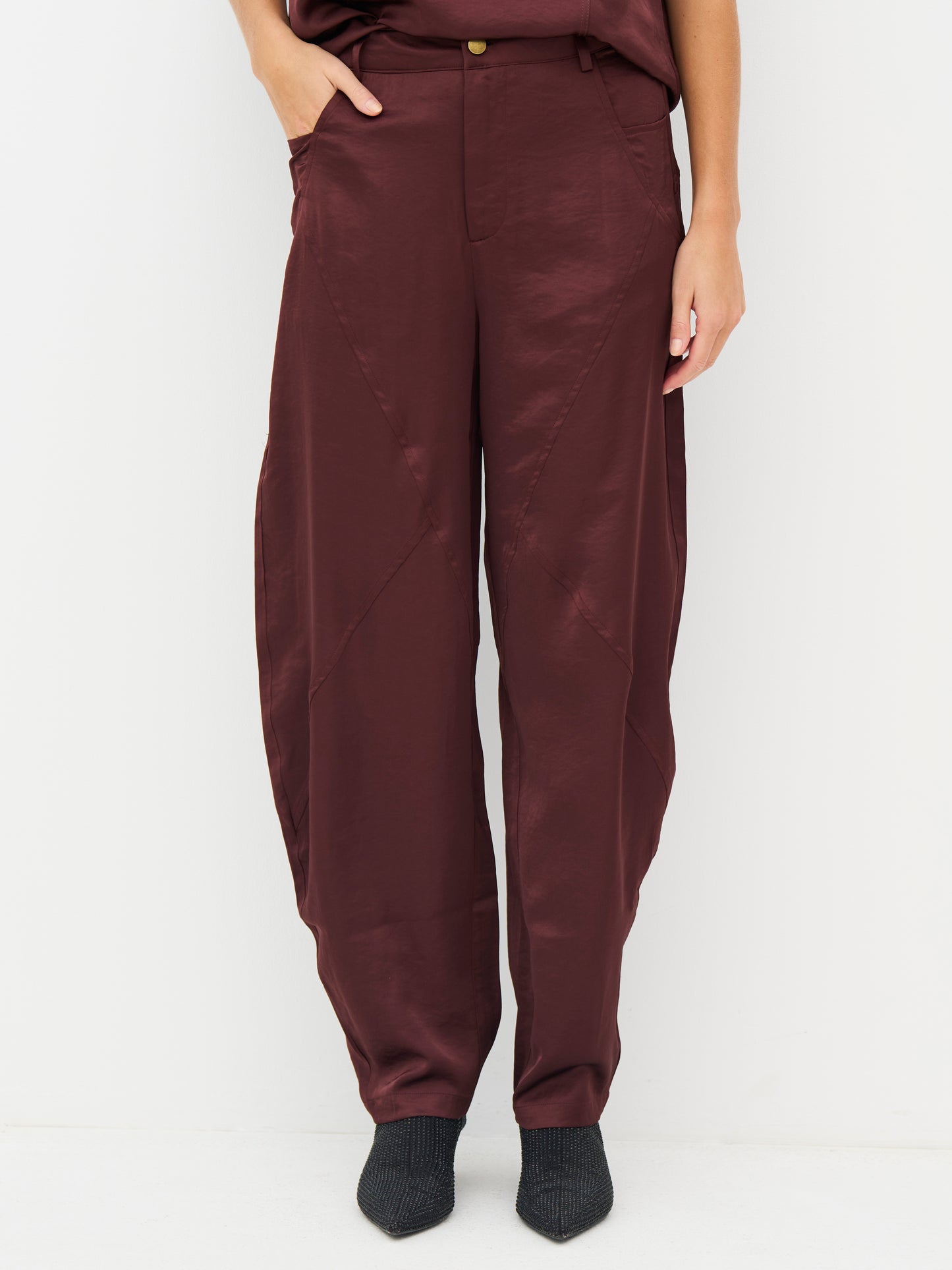 NU Denmark Emory Trousers - burgundy