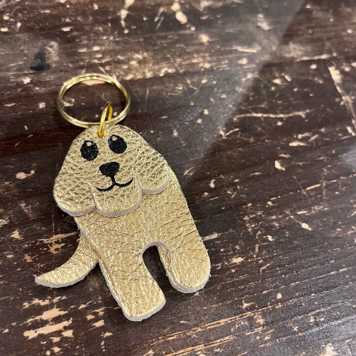 Leather dog keyring