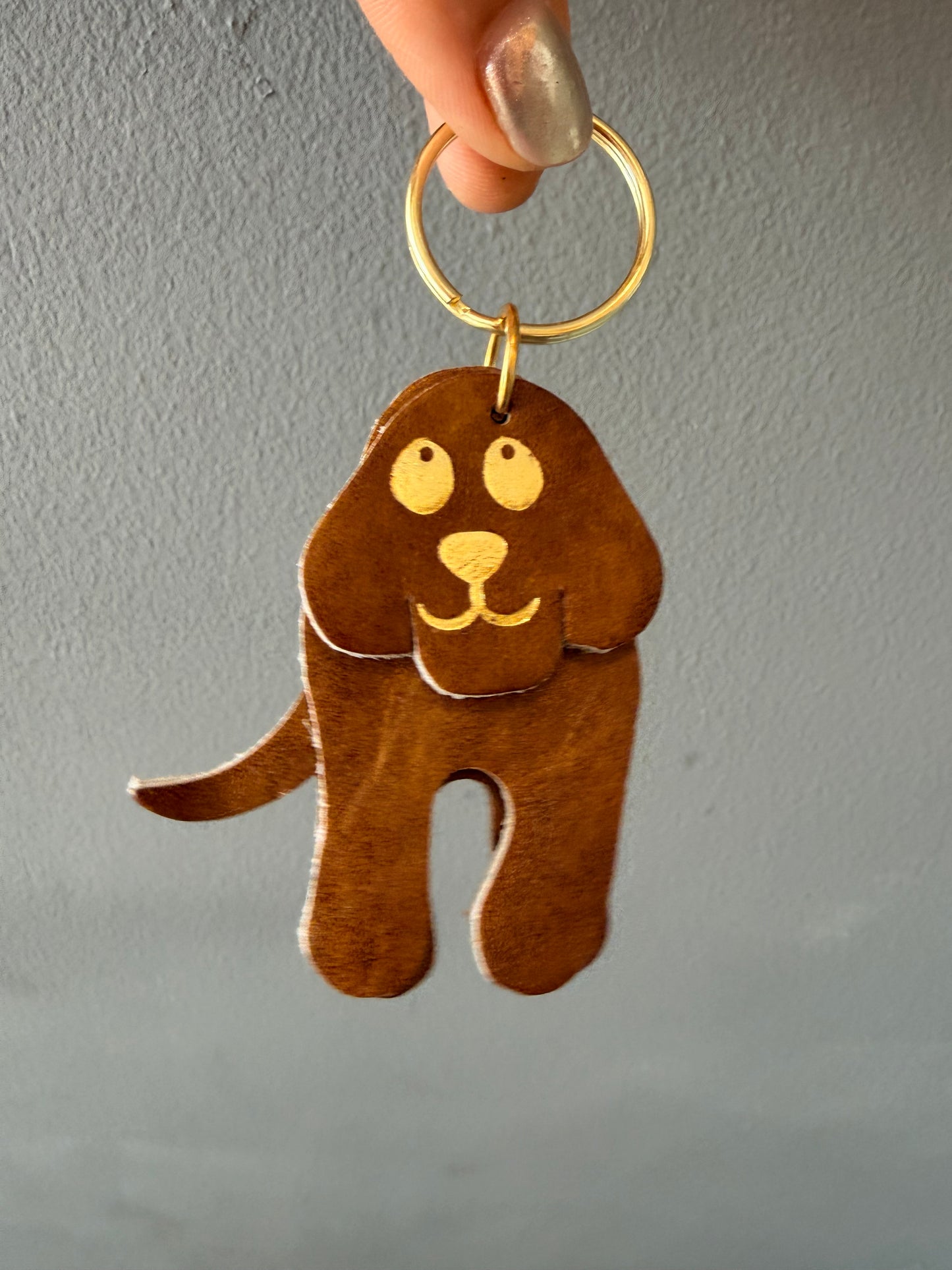 Leather dog keyring