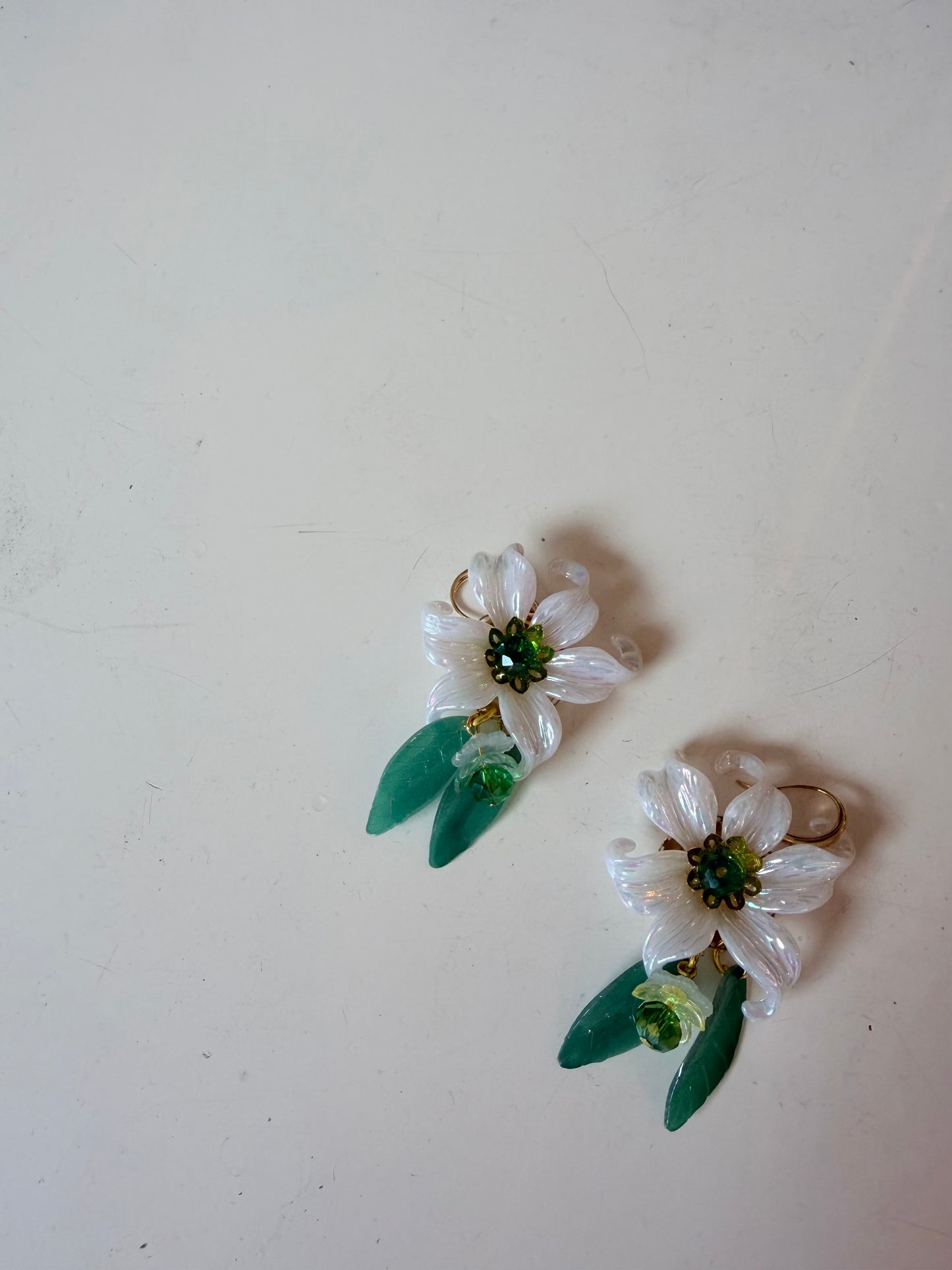 DW Flower Earrings - lily/green