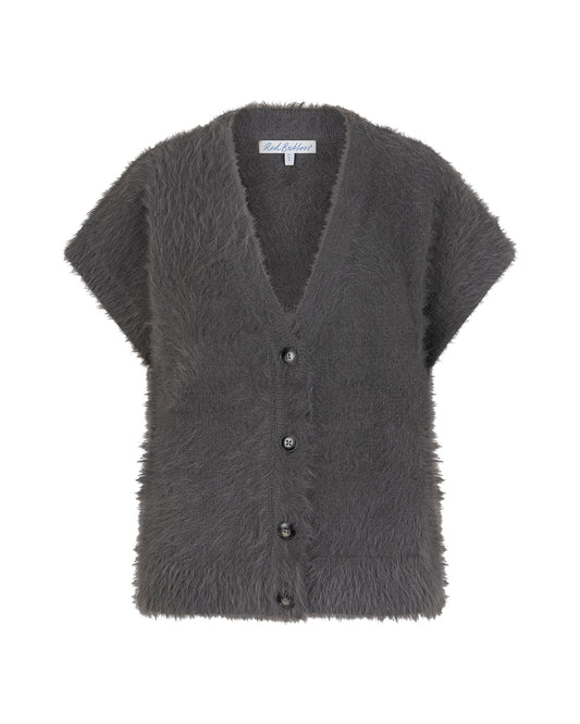 Sleeveless Fuzzy Knit - grey