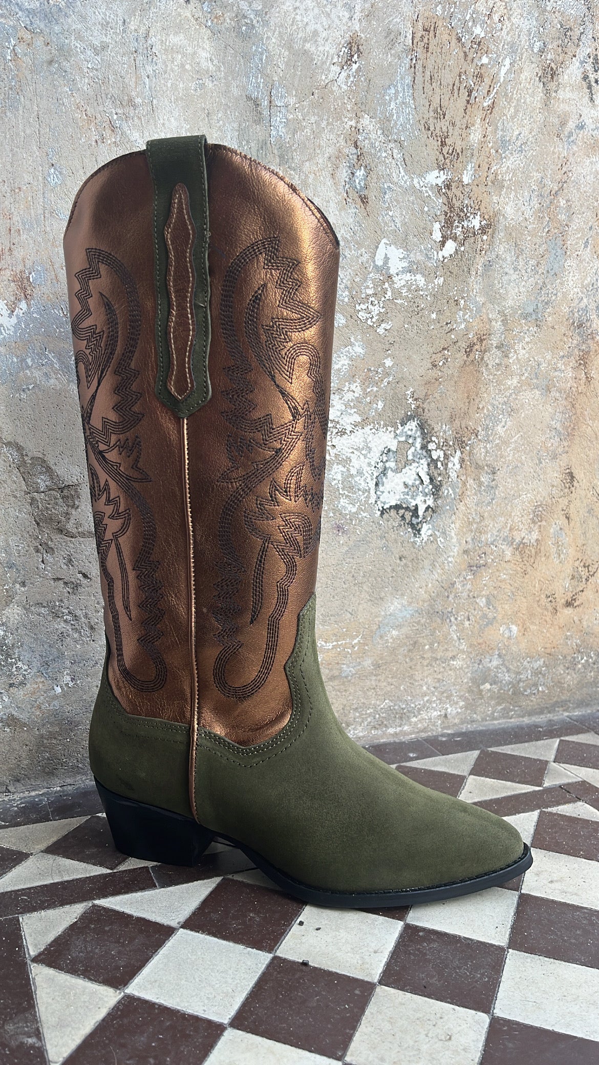 DWRS western boots - army/bronze