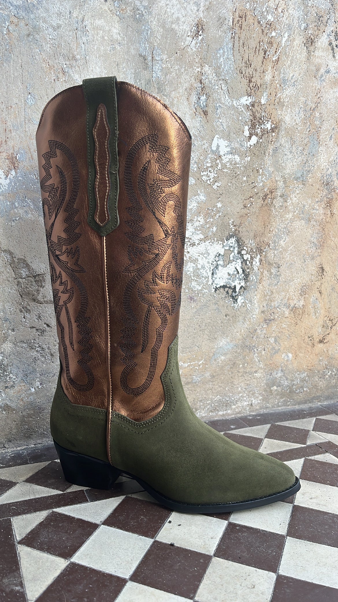 DWRS western boots - army/bronze â La Tete et Tout
