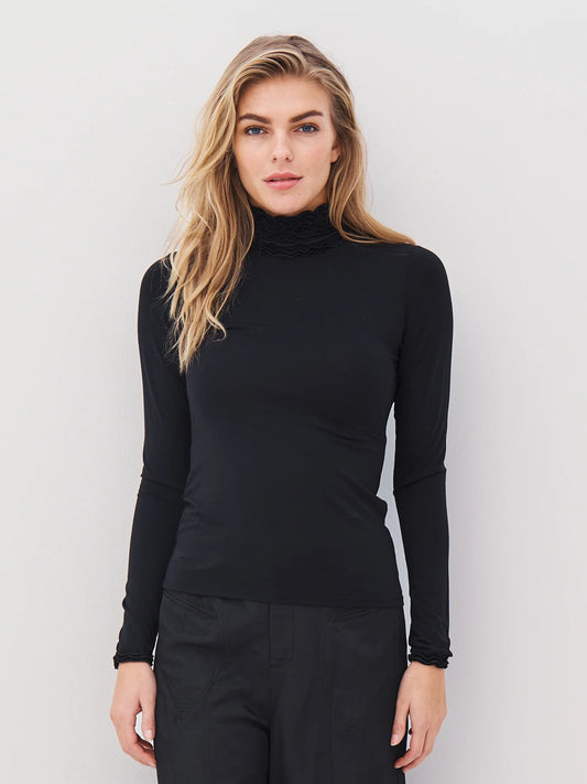 NU Denmark Adele Long Sleeve Polo - Black