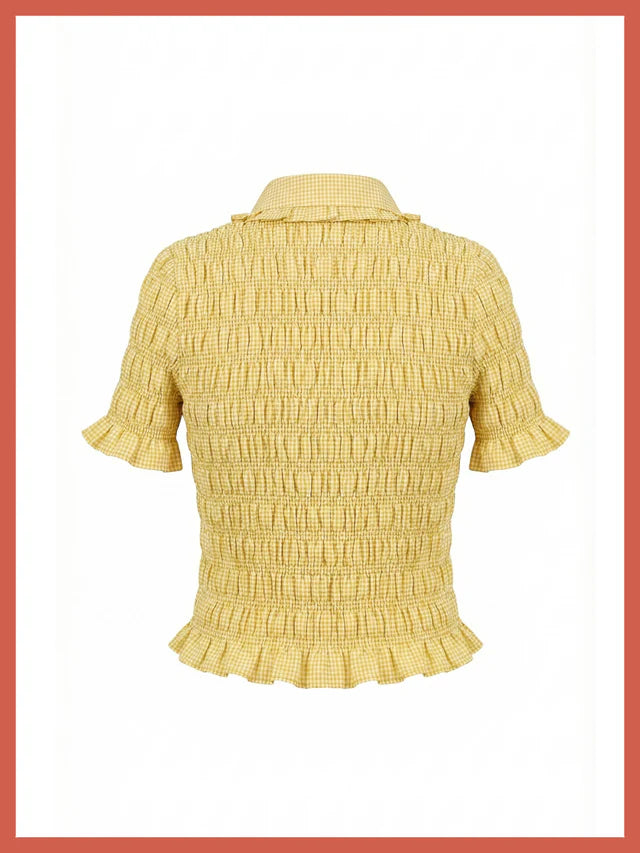 Nooki Astrid Gingham Blouse - Yellow