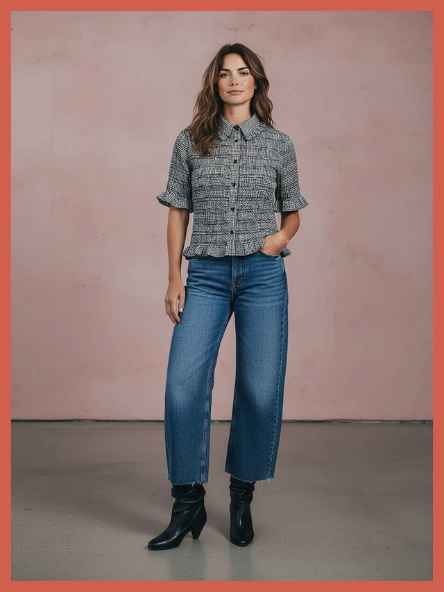 Nooki Astrid Gingham Blouse - Black