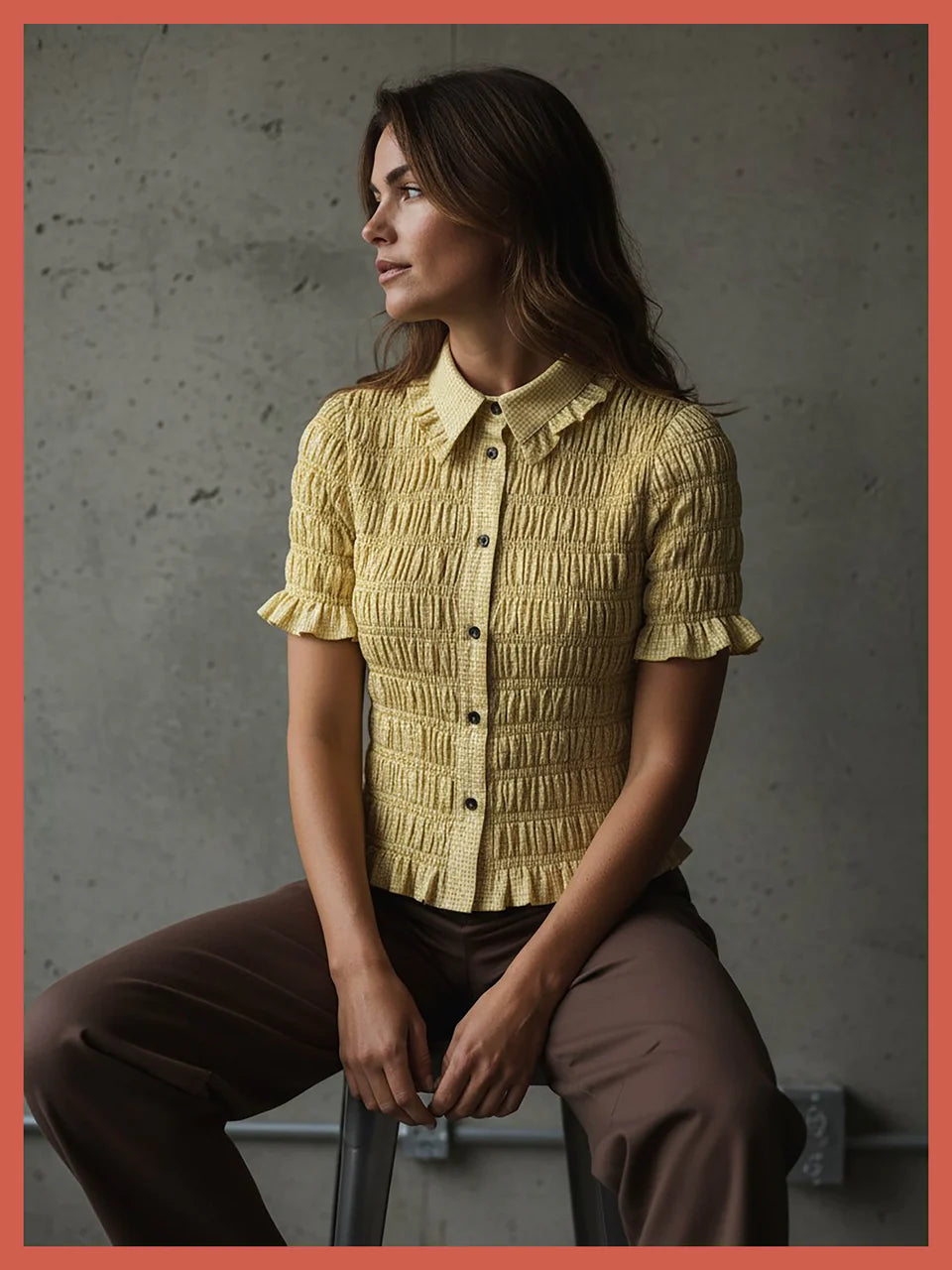 Nooki Astrid Gingham Blouse - Yellow