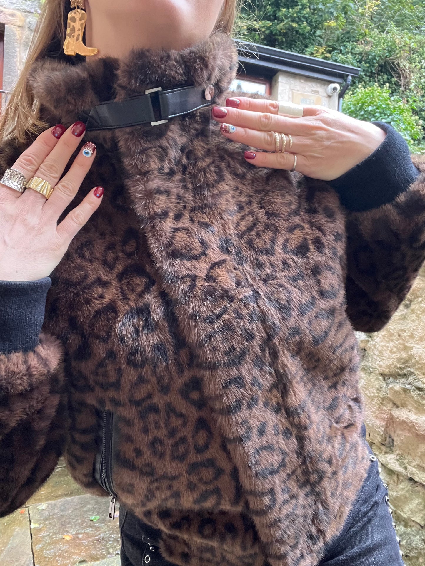 R&P Ambra Faux Fur Jacket - Leopard