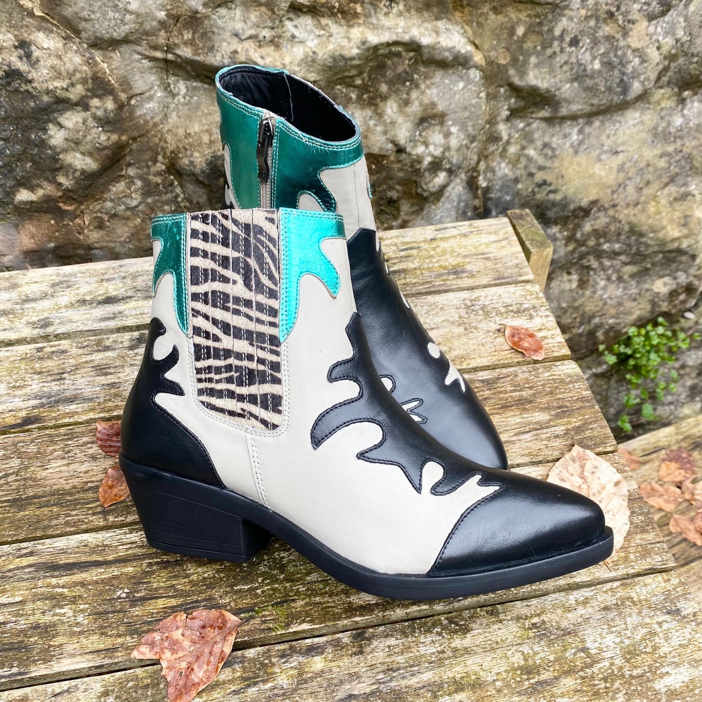 Maruti Tessy Western Boots - aqua