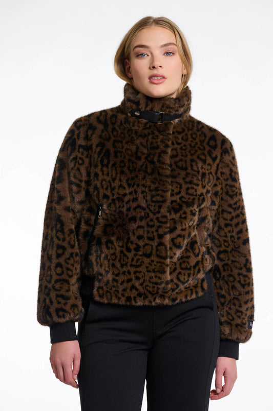 R&P Ambra Faux Fur Jacket - Leopard