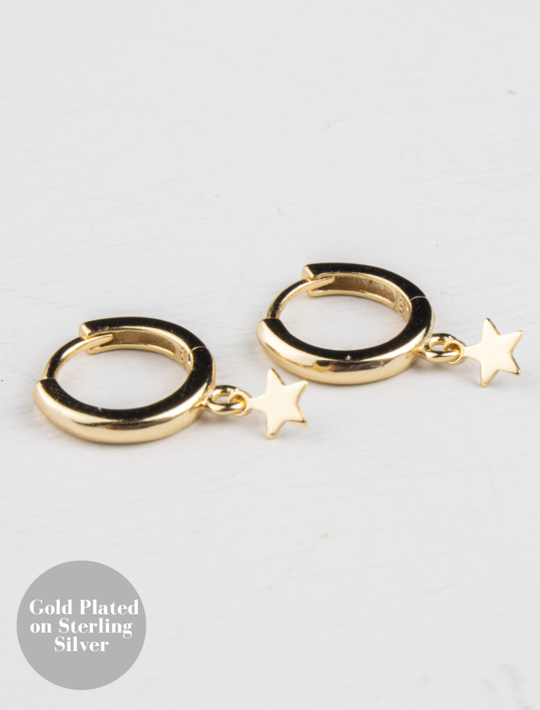 Zuri Star Hoops - gold