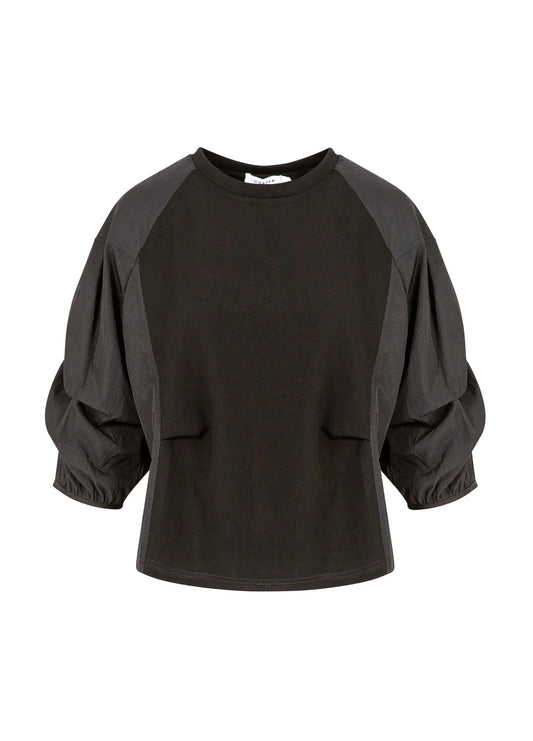 Coster CPH Blouse with Mix Puffy Sleeves - Black