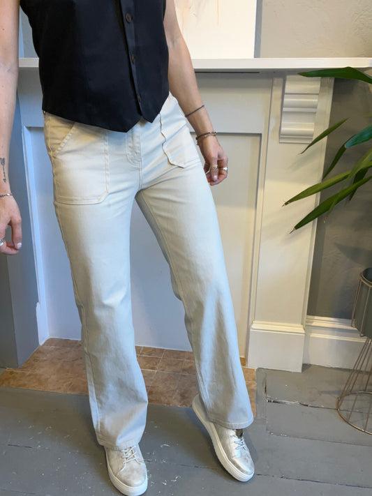 Toxik wide leg jeans - cream