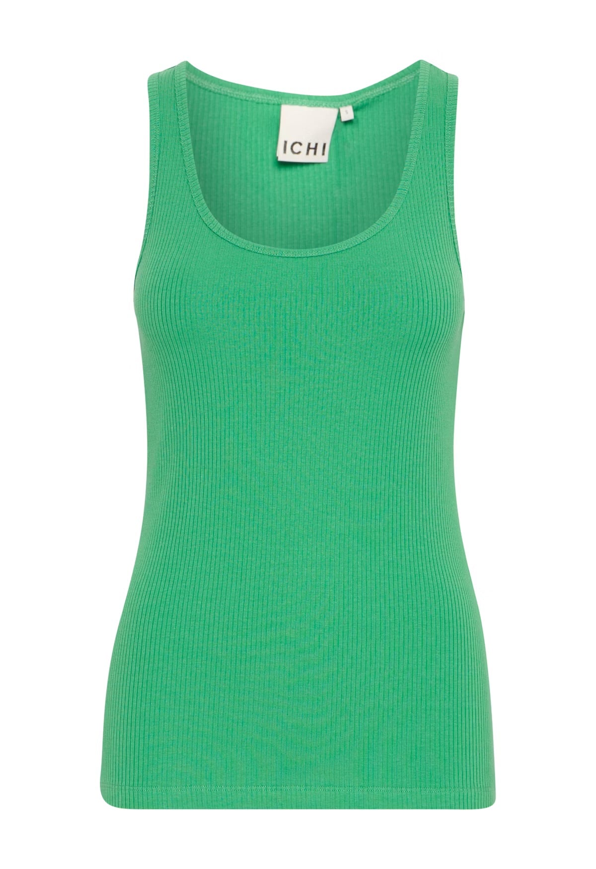 ICHI Palmer Rib Box Top - Pine Green