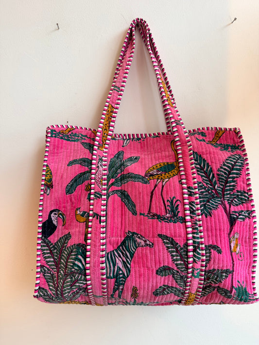Velvet Jungle Shopper - pink
