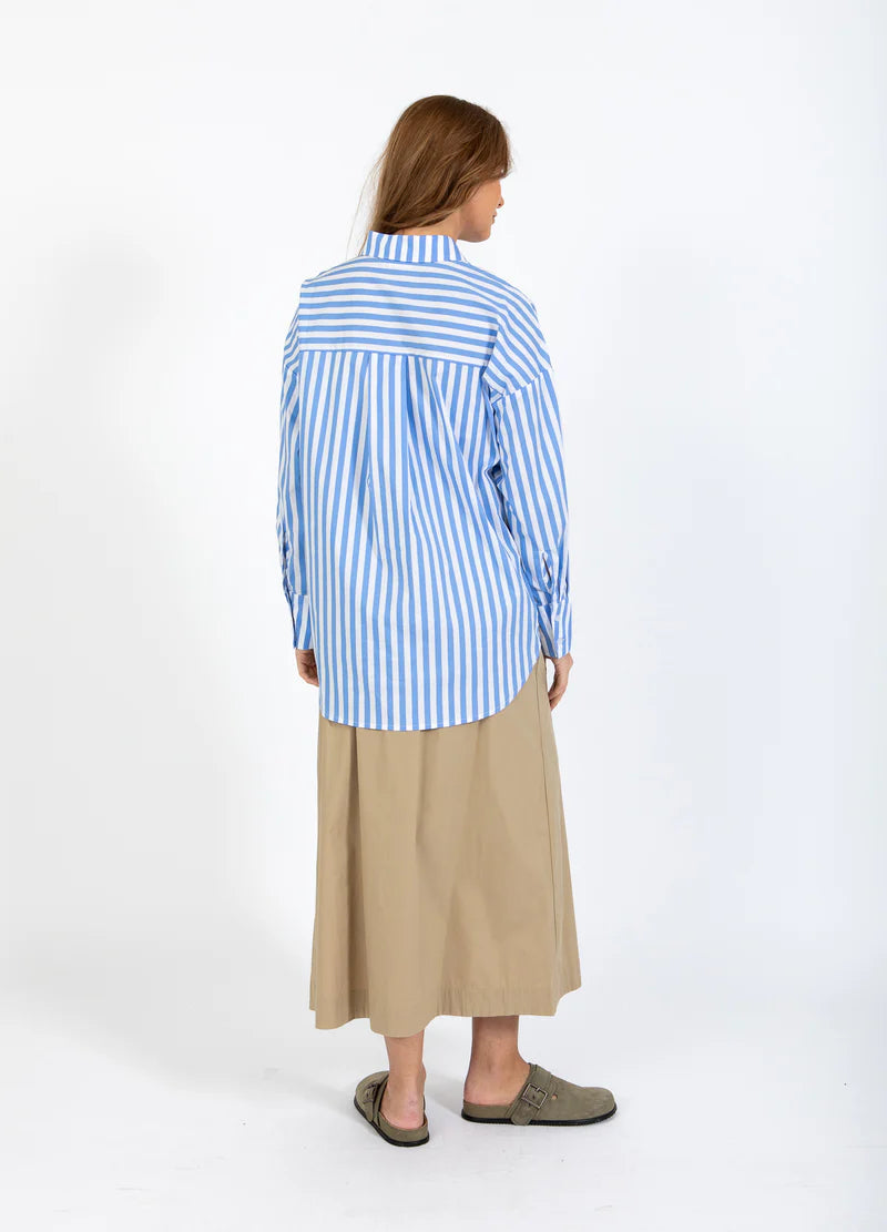 Coster Copenhagen Harper Stripe Shirt - Light Blue
