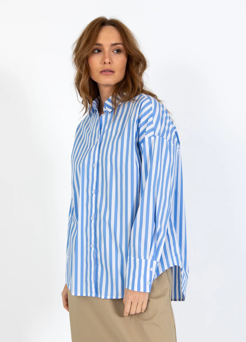 Coster Copenhagen Harper Stripe Shirt - Light Blue