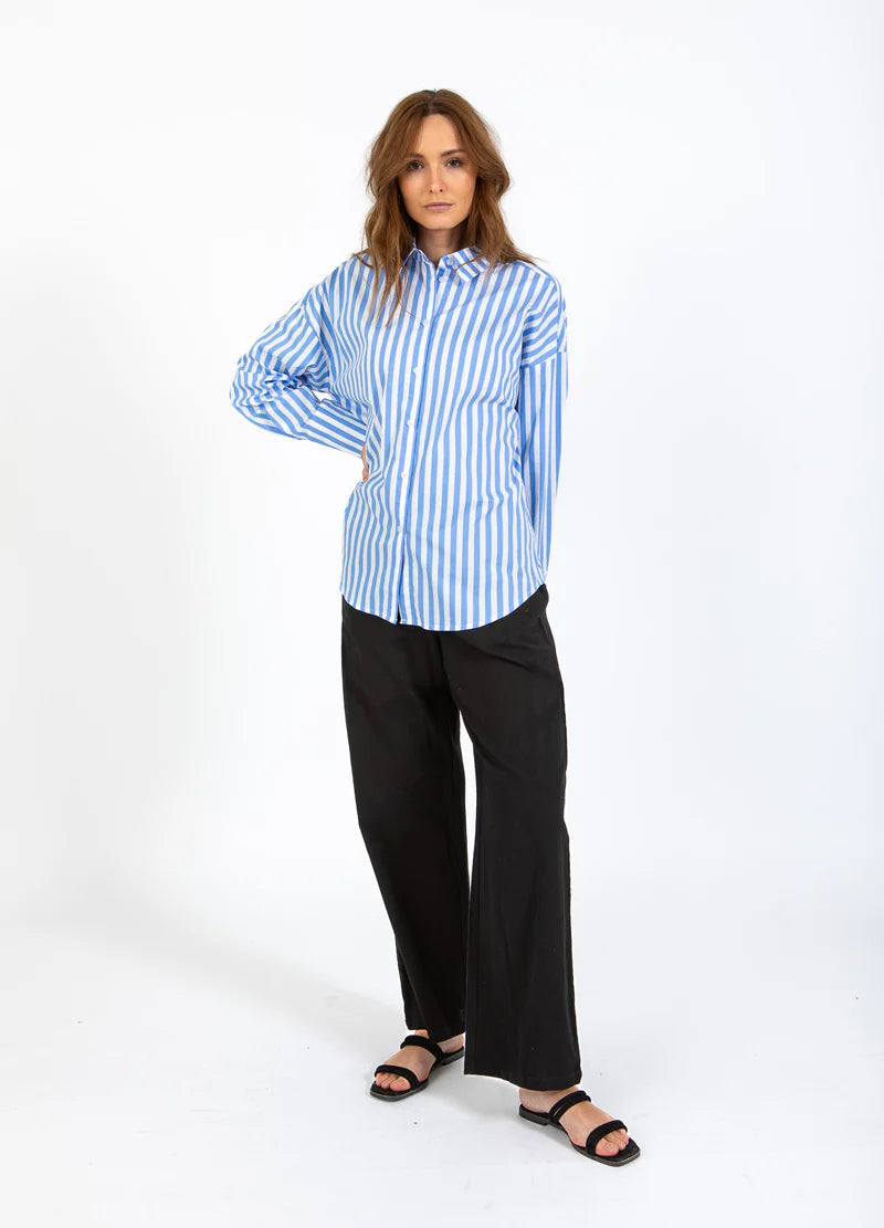 Coster Copenhagen Harper Stripe Shirt - Light Blue