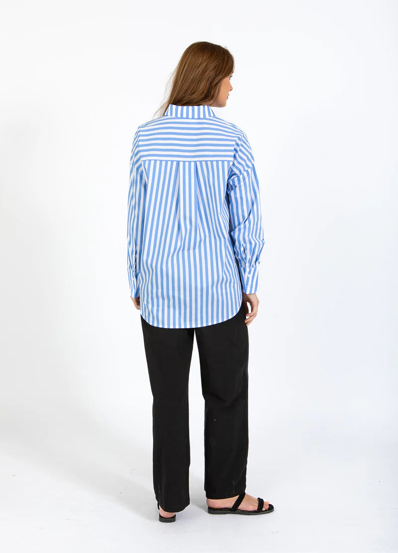 Coster Copenhagen Harper Stripe Shirt - Light Blue