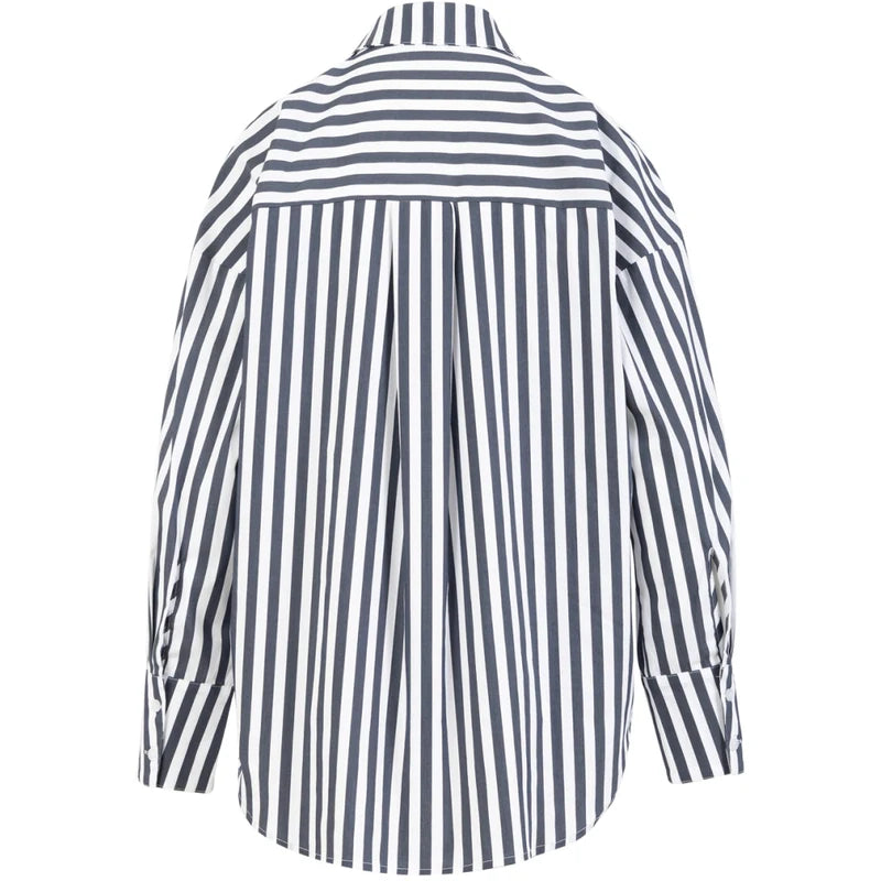 Coster Copenhagen Harper Stripe Shirt - Navy