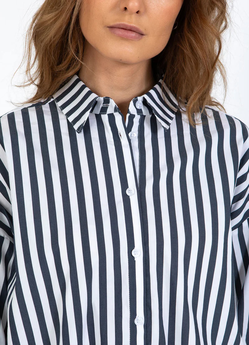 Coster Copenhagen Harper Stripe Shirt - Navy