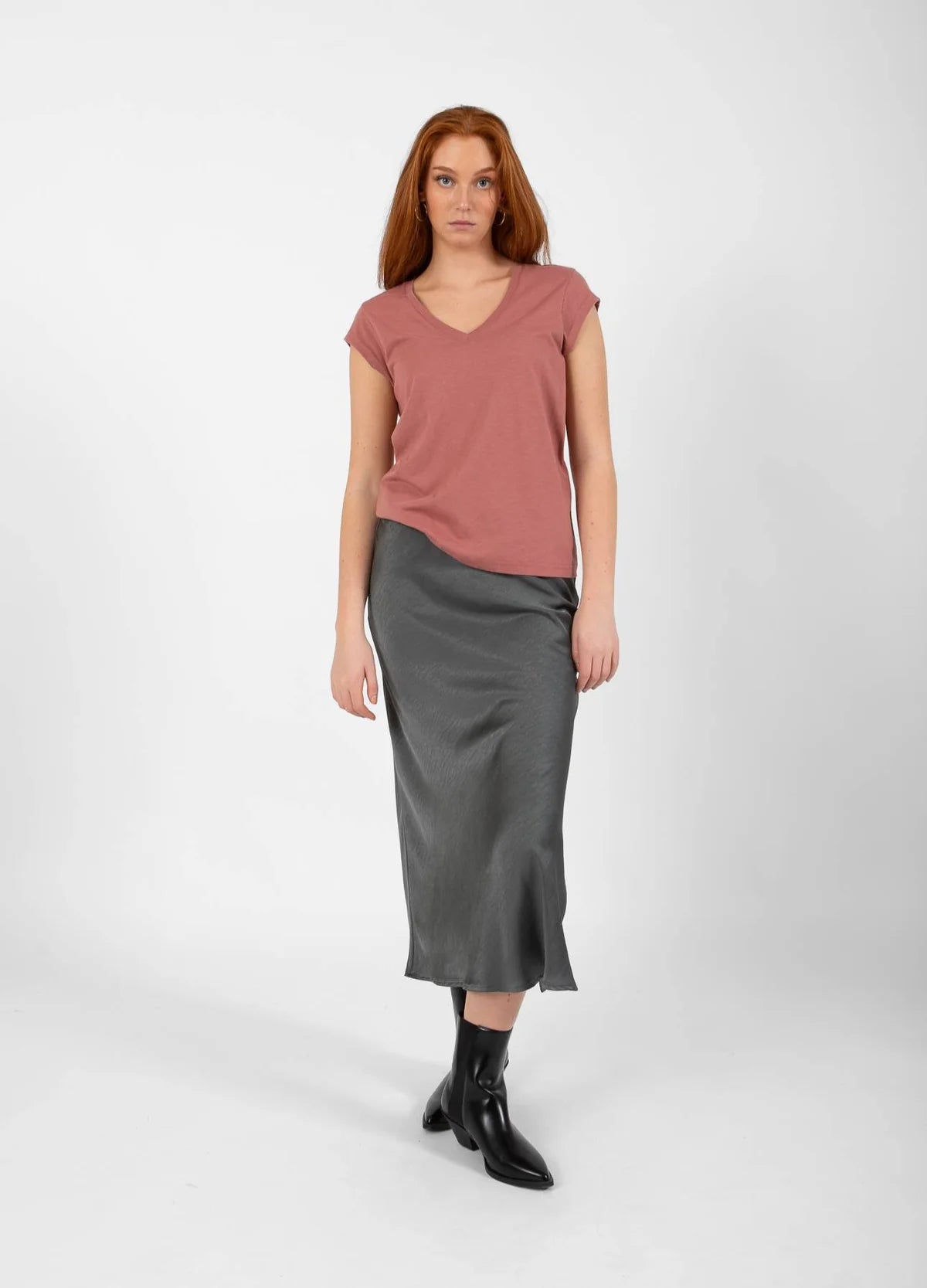 Coster Copenhagen Heart Basic V-neck T-Shirt - Apple Butter
