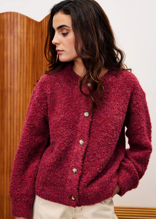 FRNCH Selkirk Cardigan - bordeux