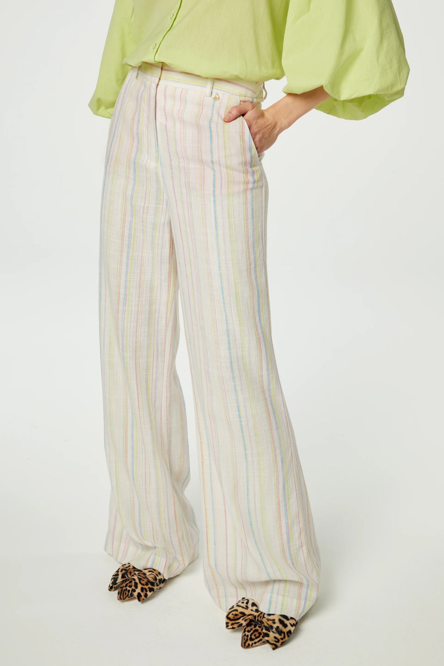 Fabienne Chapot Remi Striped Trousers - Lime Light