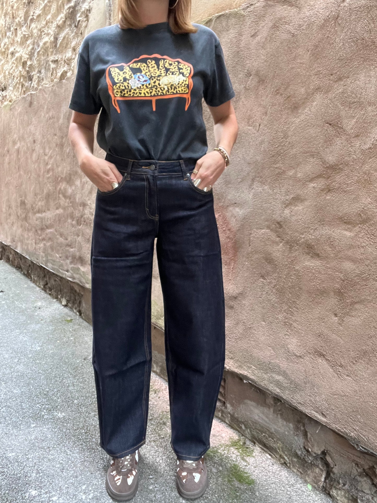 Barrel leg jeans - dark denim