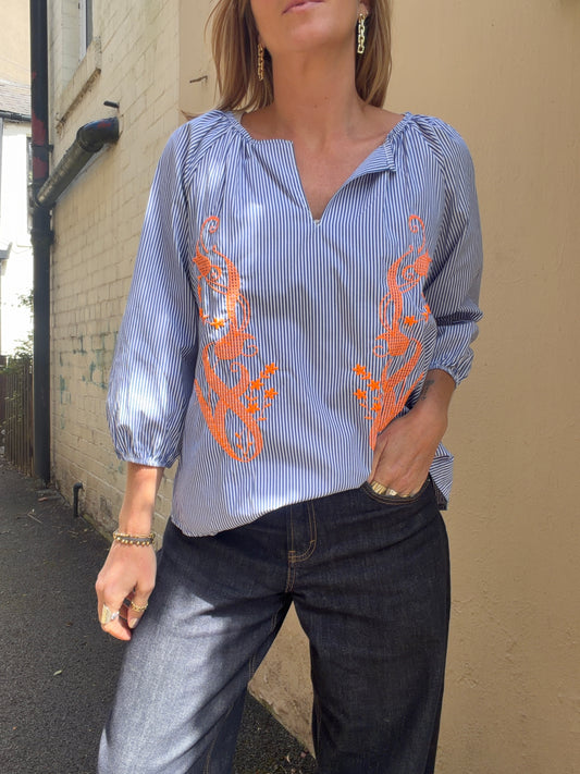 Marta Brooke Blouse - navy