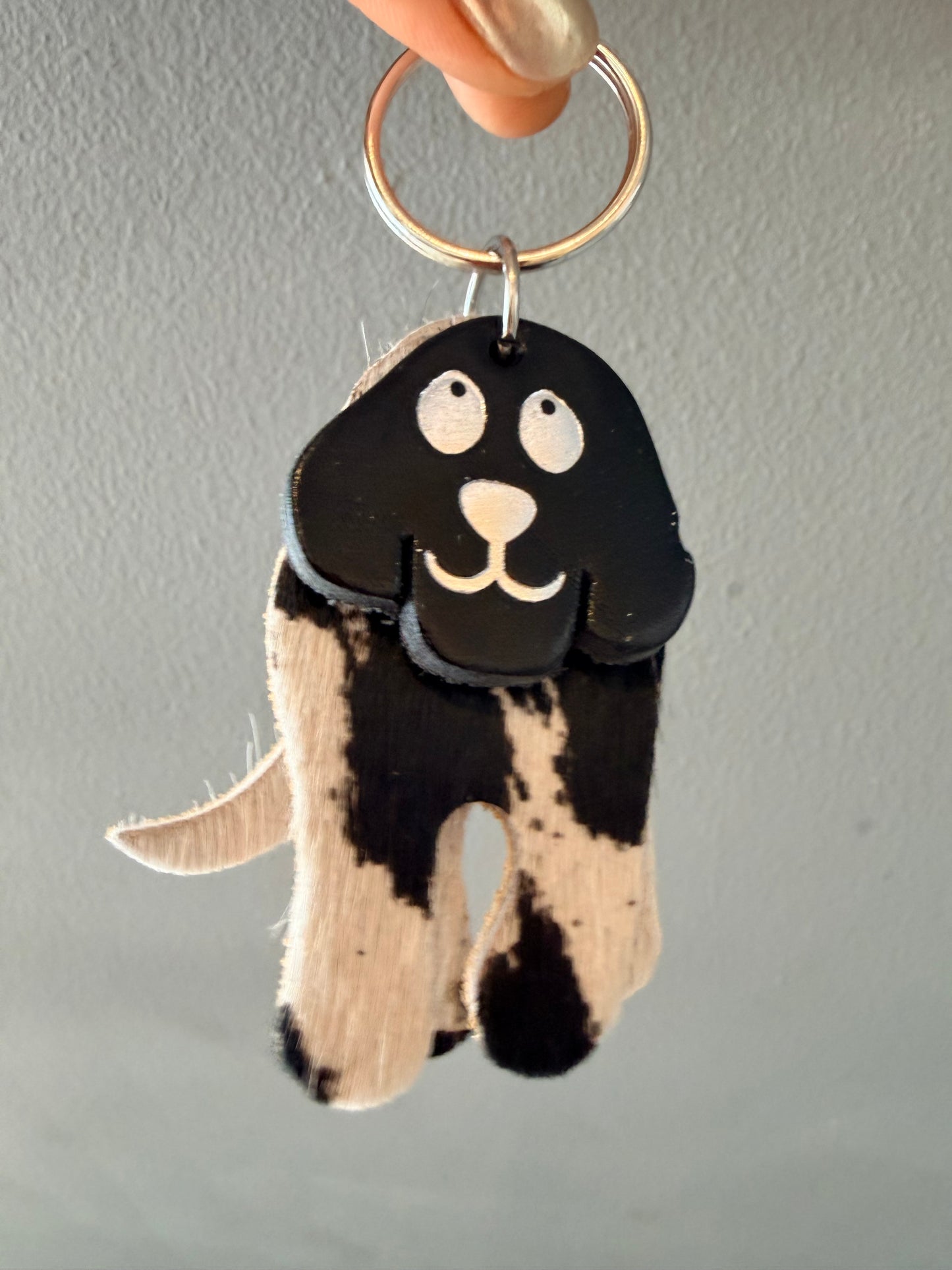 Leather dog keyring