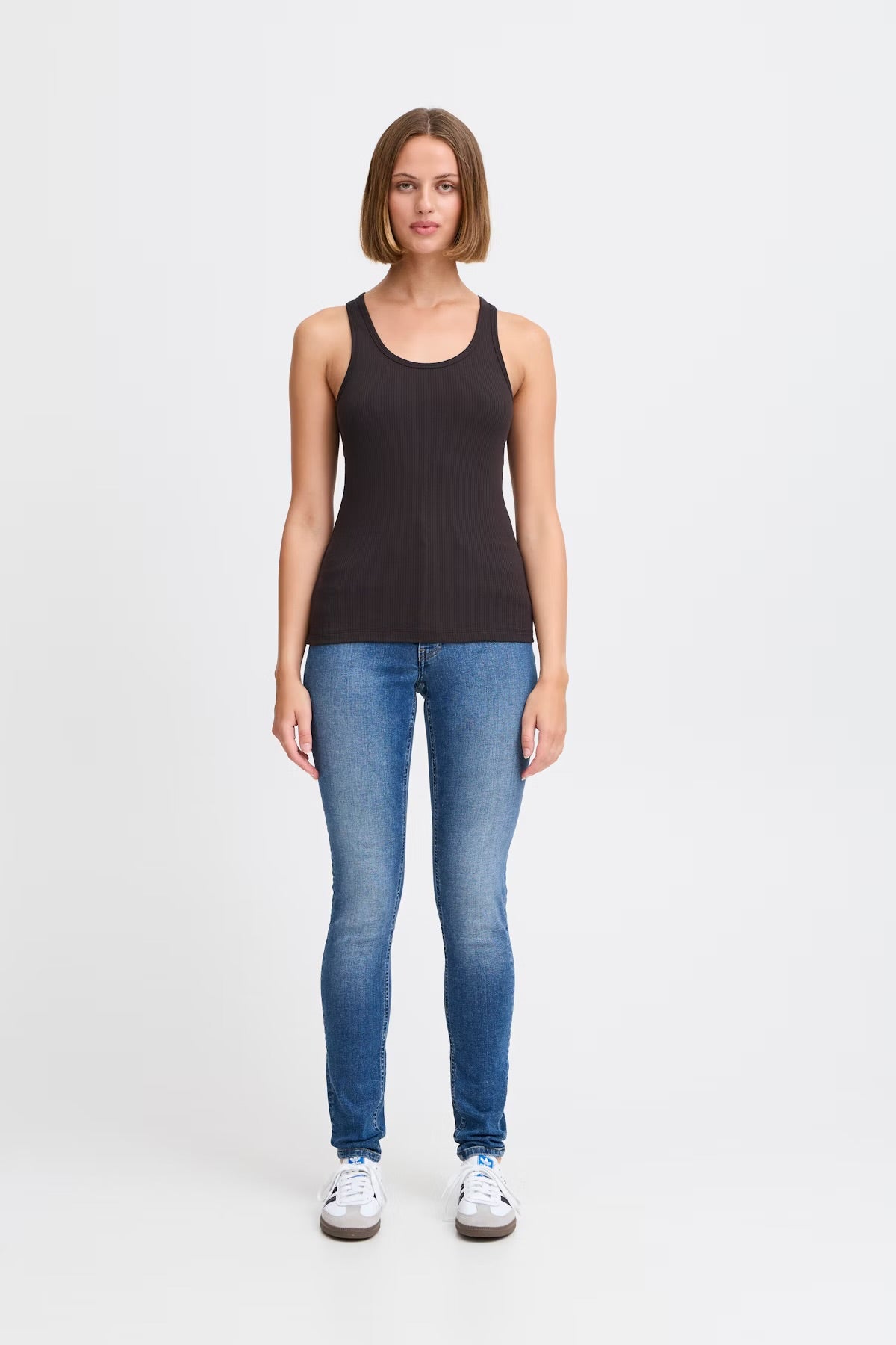 ICHI Palmer Rib Box Top - Black