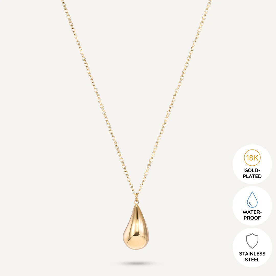 Vibes Teardrop Pendant Necklace - Gold