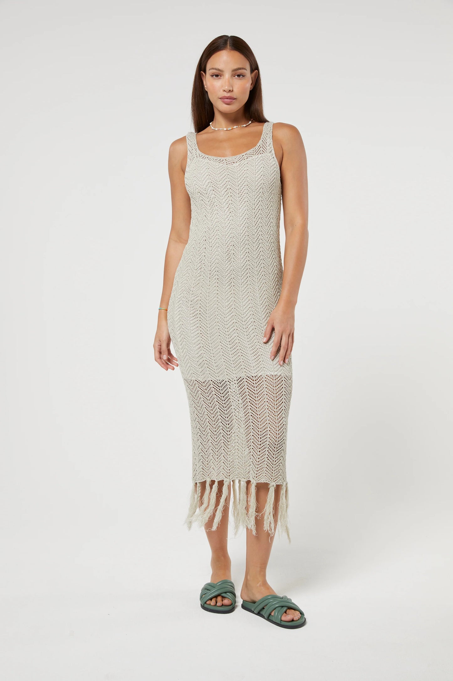 Jovonna London Frans Knitted Dress - Beige