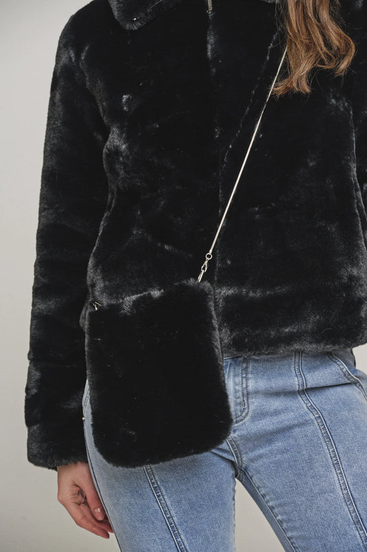 R&P Doxy Faux Fur Bag - Black