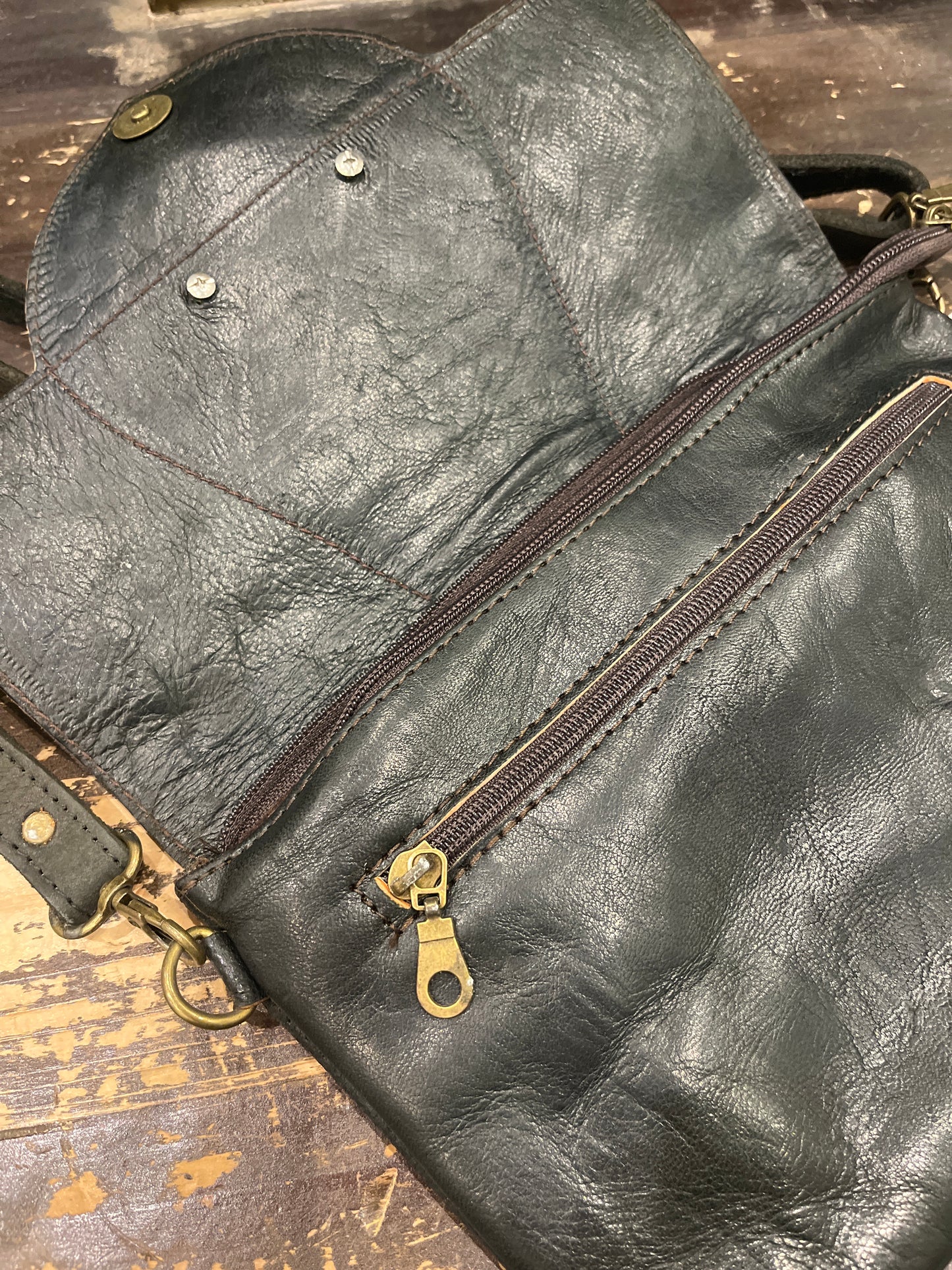 Maroc Leather Bag - black/stone