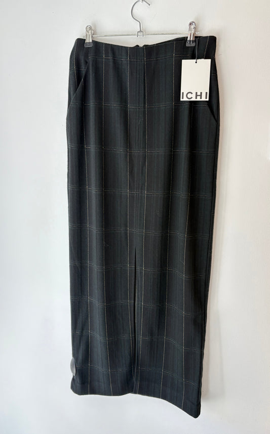 ICHI Kate Woolley Skirt - Black / Green