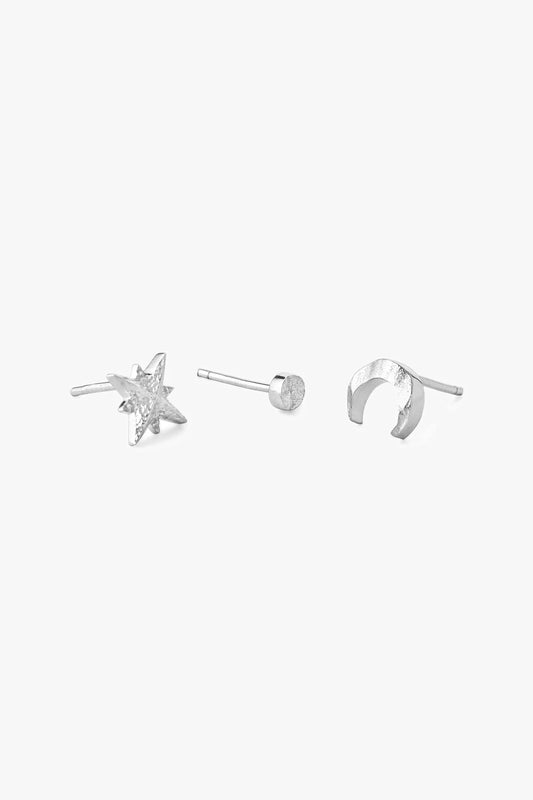 Aura Stacking Earrings - Silver