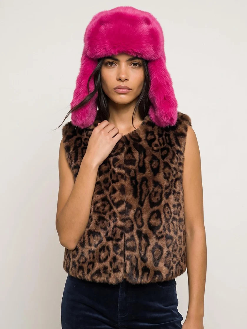 Nooki Edelweiss Faux Fur Gilet - Chocolate Leopard