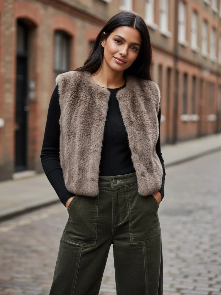 Nooki Edelweiss Faux Fur Gilet - Mink