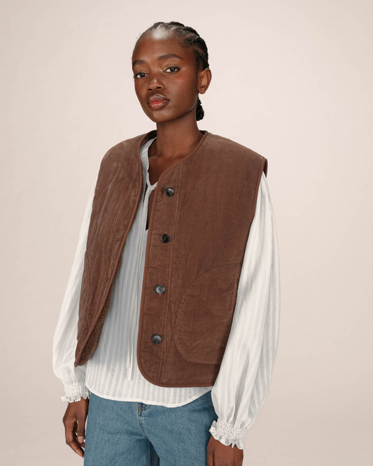 Grace & Mila Seth Waistcoat - brown