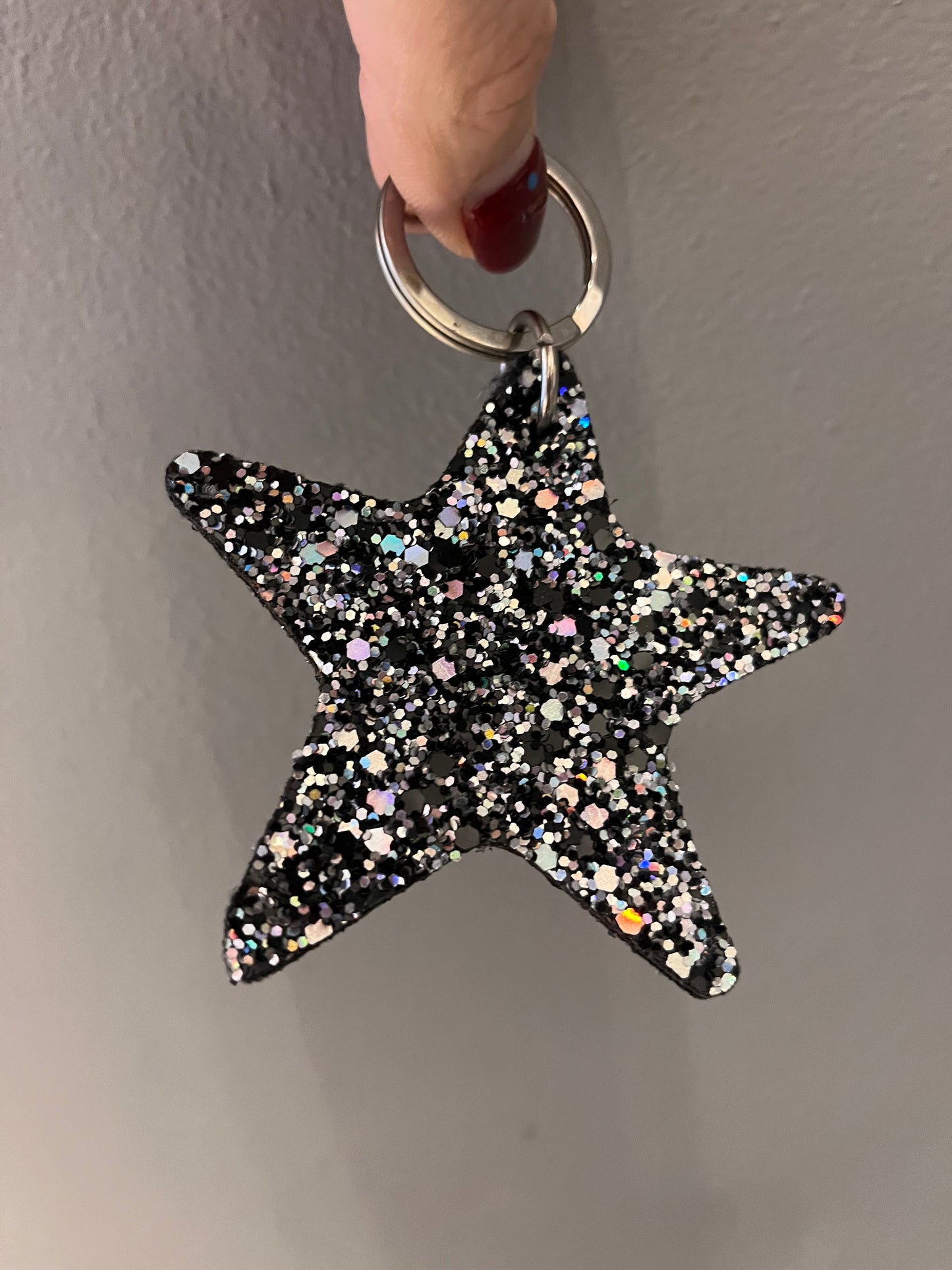 Glitter star keyring