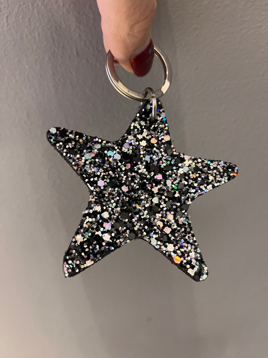 Glitter star keyring