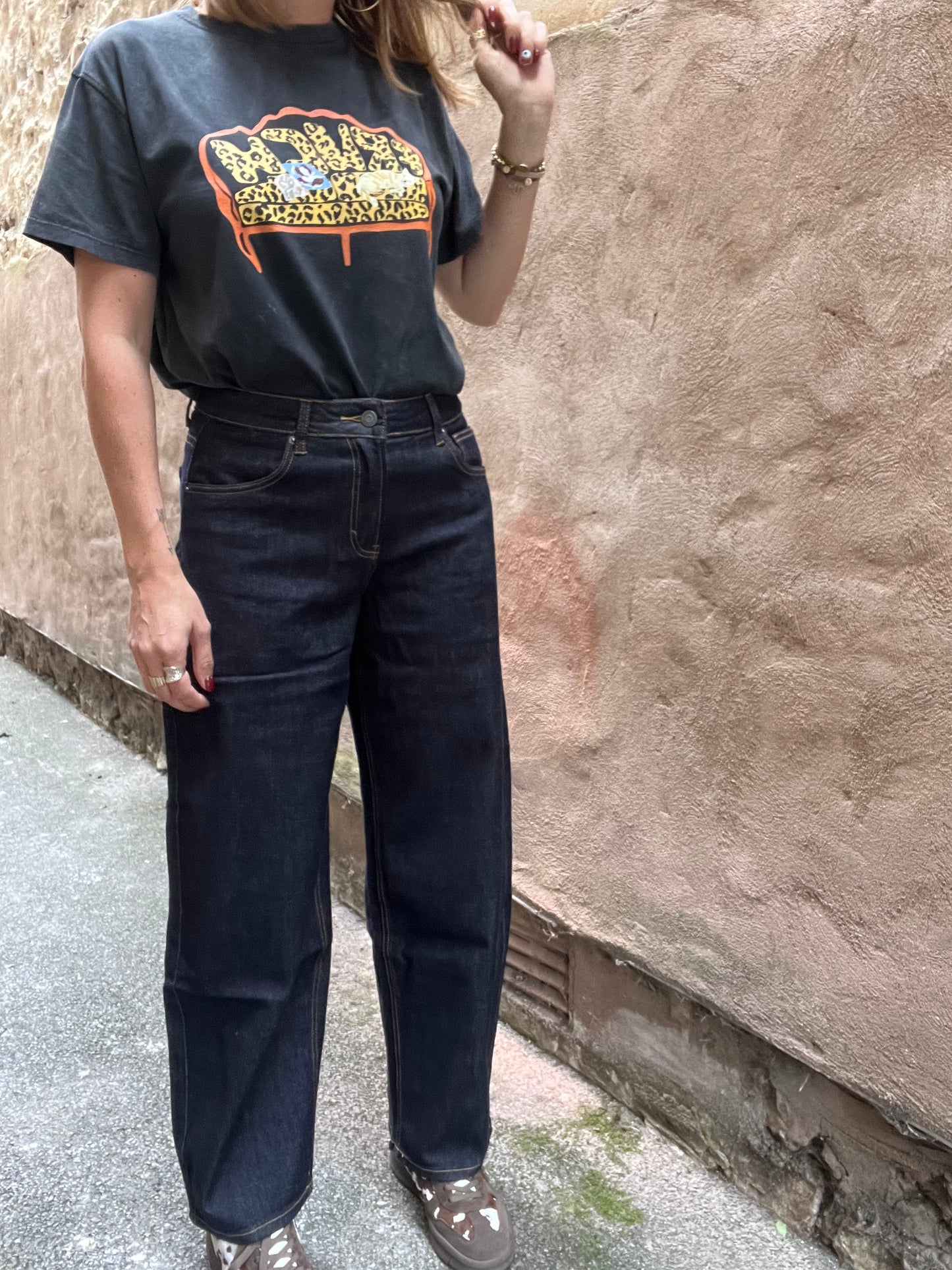 Barrel leg jeans - dark denim