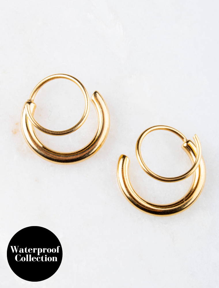 Olia double-hoop earrings - gold