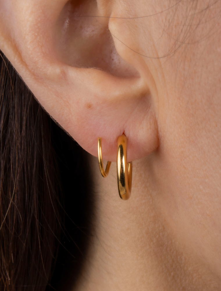 Olia double-hoop earrings - gold