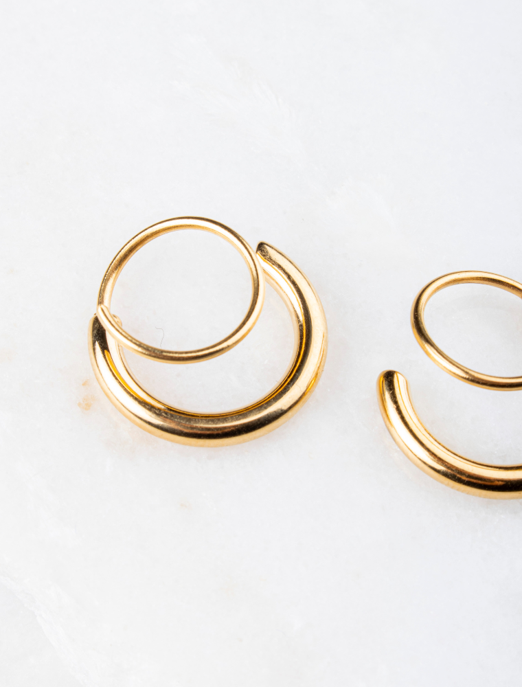 Olia double-hoop earrings - gold