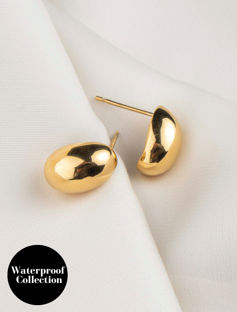 Olia small bean earrings - gold